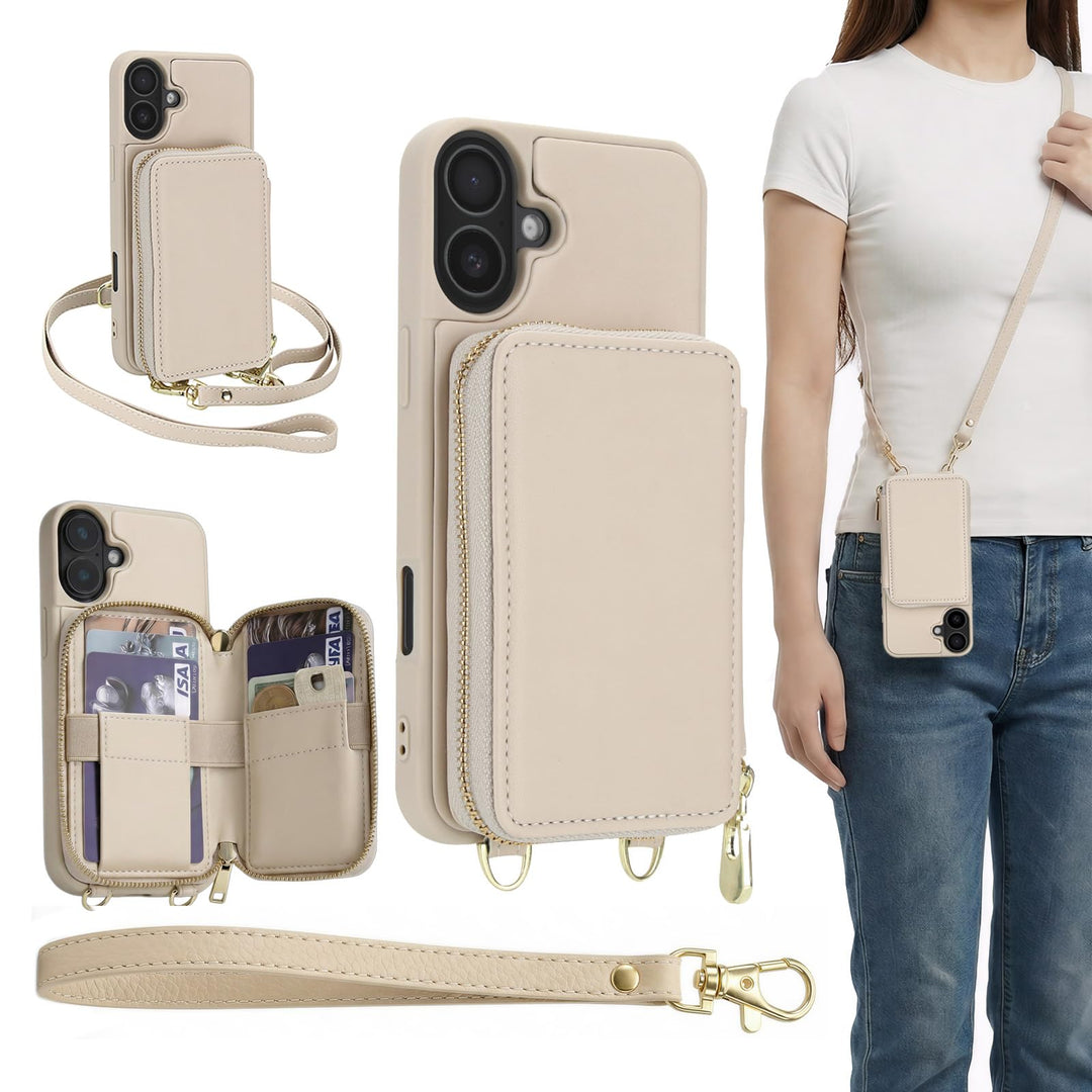 GOODVISH Handykette für iPhone 17 Hülle mit Band, Handytasche mit Kartenfach und Portemonnaie, Handy