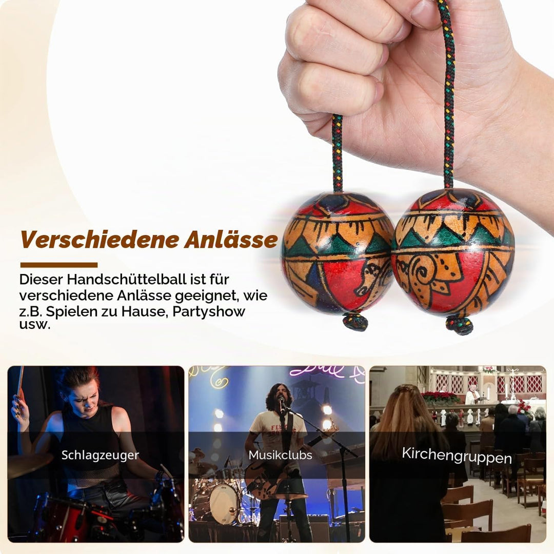 VICASKY Aslatua, Hölzerne Rhythmuskugel, Afrikanische Doppelkürbis-perkussion, Traditionelles Handin