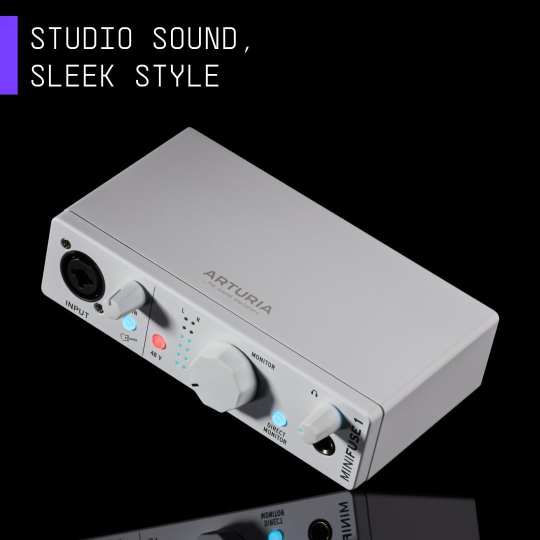 Arturia - MiniFuse 1 - Kompaktes USB-Audio-Interface mit Kreativer Software für Hochwertige Aufnahme