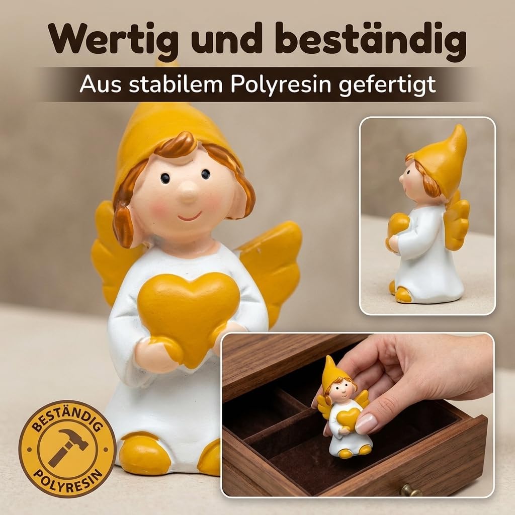 MIJOMA 24 Stück Set Schutzengel in Tüte 2-Fach Sortiert, im 24er Display, Gastgeschenk Glücksbringer