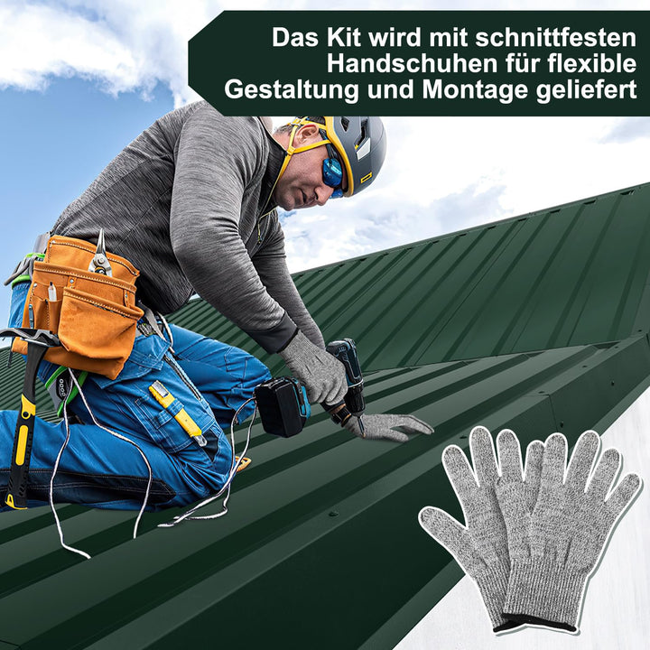 Vkechh 12er Set Wellblech Dachplatten in Grün – Verzinkter Stahl für Carports und Garagen, wetterbes