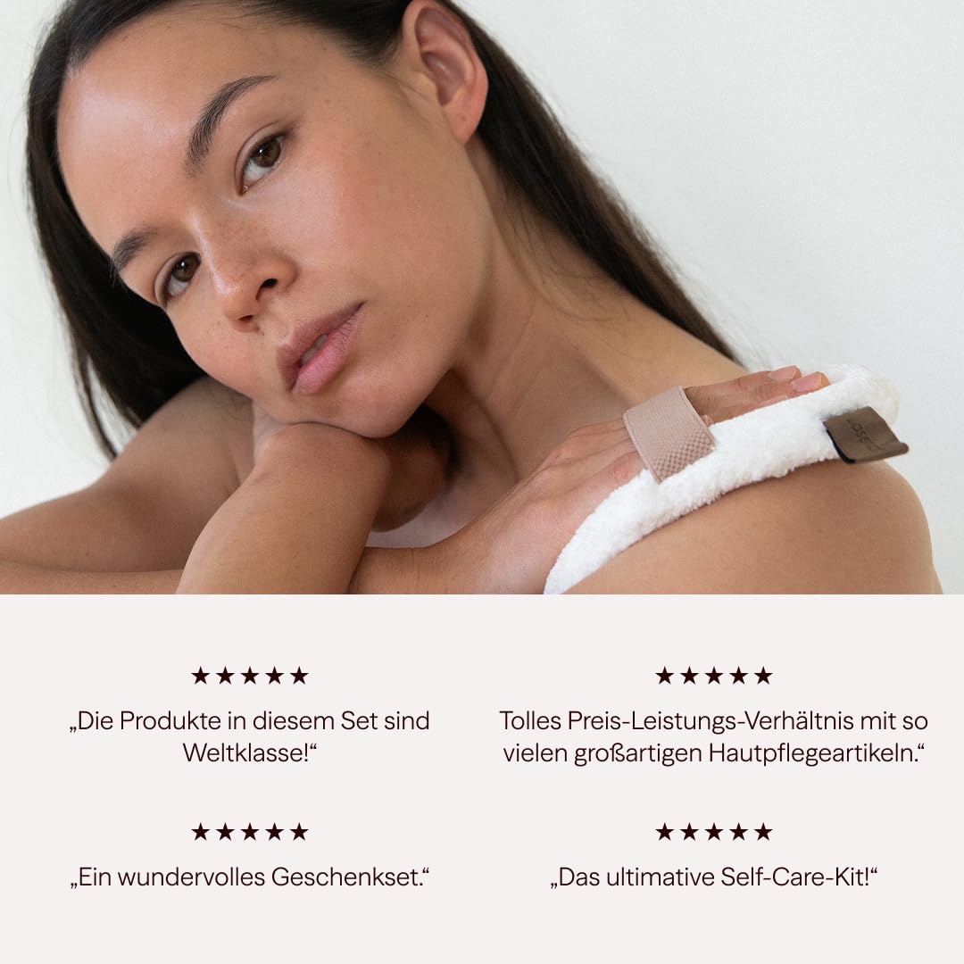 Waschies 3-tlg. Sauna Set – 1 Reinigungshandschuh, 1 Körperreinigungs- & peelingpad und 1 Gesichtsre