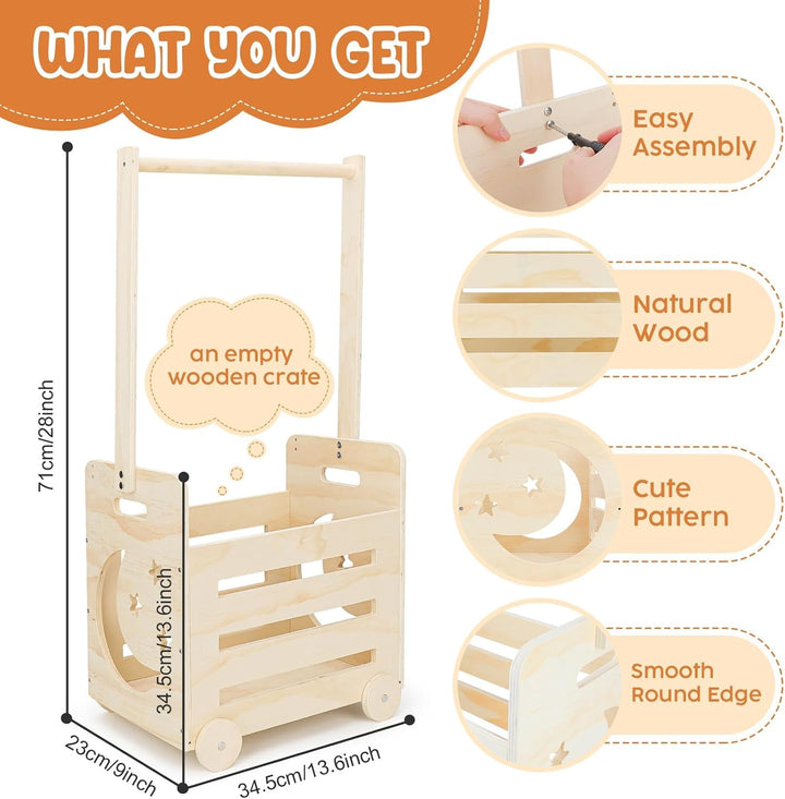 Holzkiste für Babyparty mit Stange - Holzkiste Geschenk mit Baby Kleiderbügel - Baby Shower Geschenk