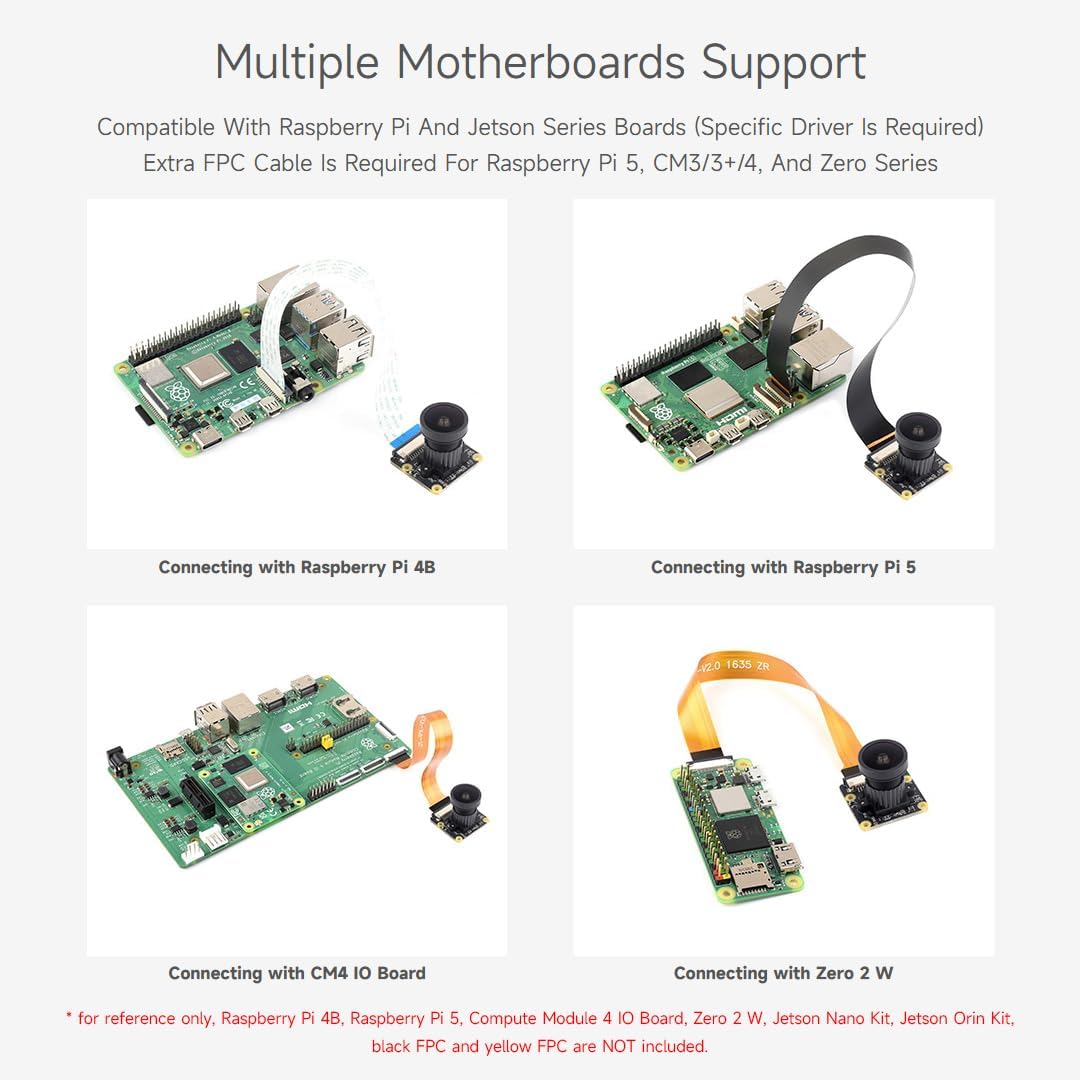 Waveshare IMX477-160 12.3MP Camera with 160°FOV 4056 × 3040 Resolution for Jetson Nano Developer Kit