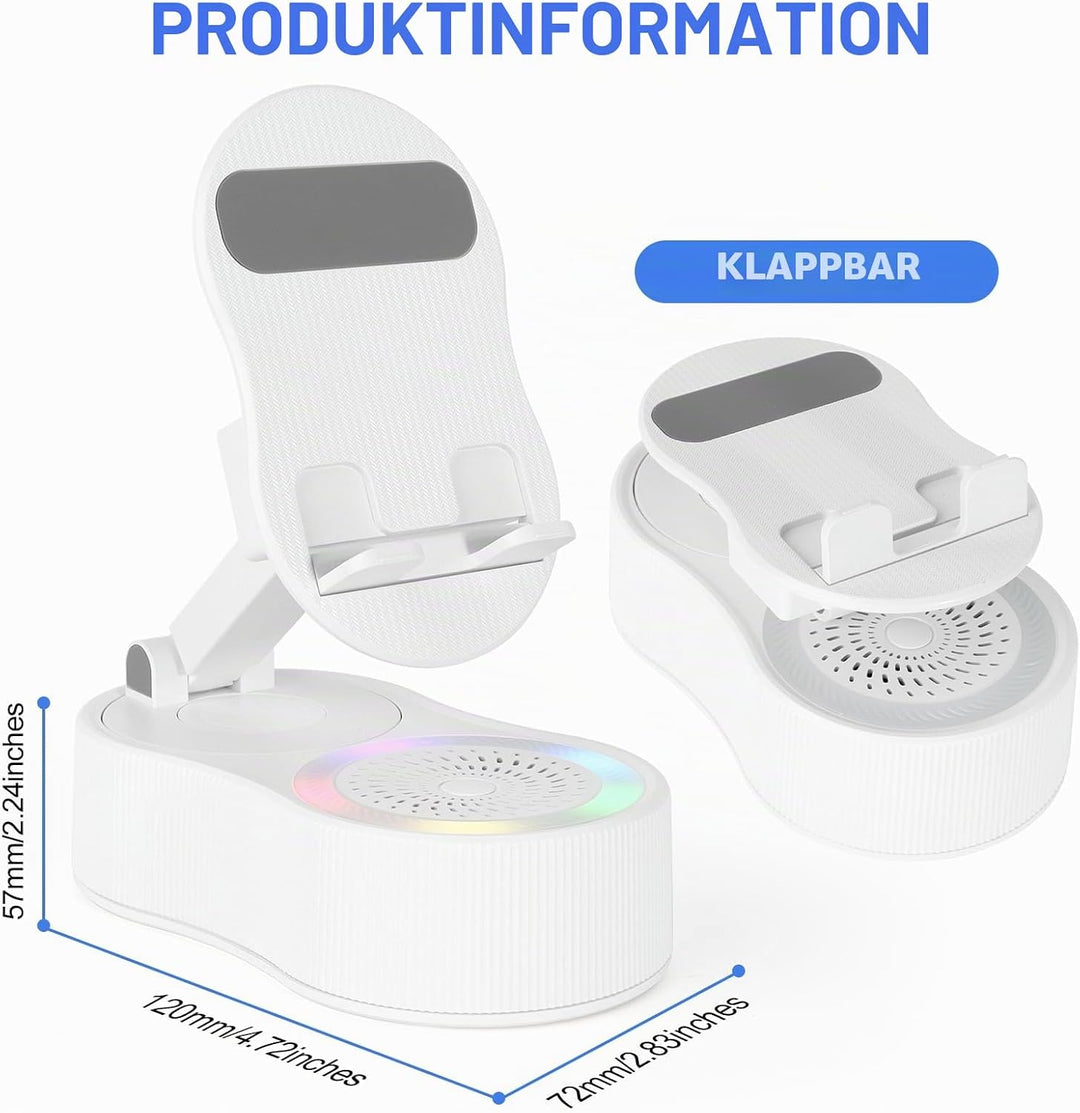 Handy-Ständer mit kabellosem Bluetooth-Lautsprecher – Induktionslautsprecher mit verstellbarer Handy