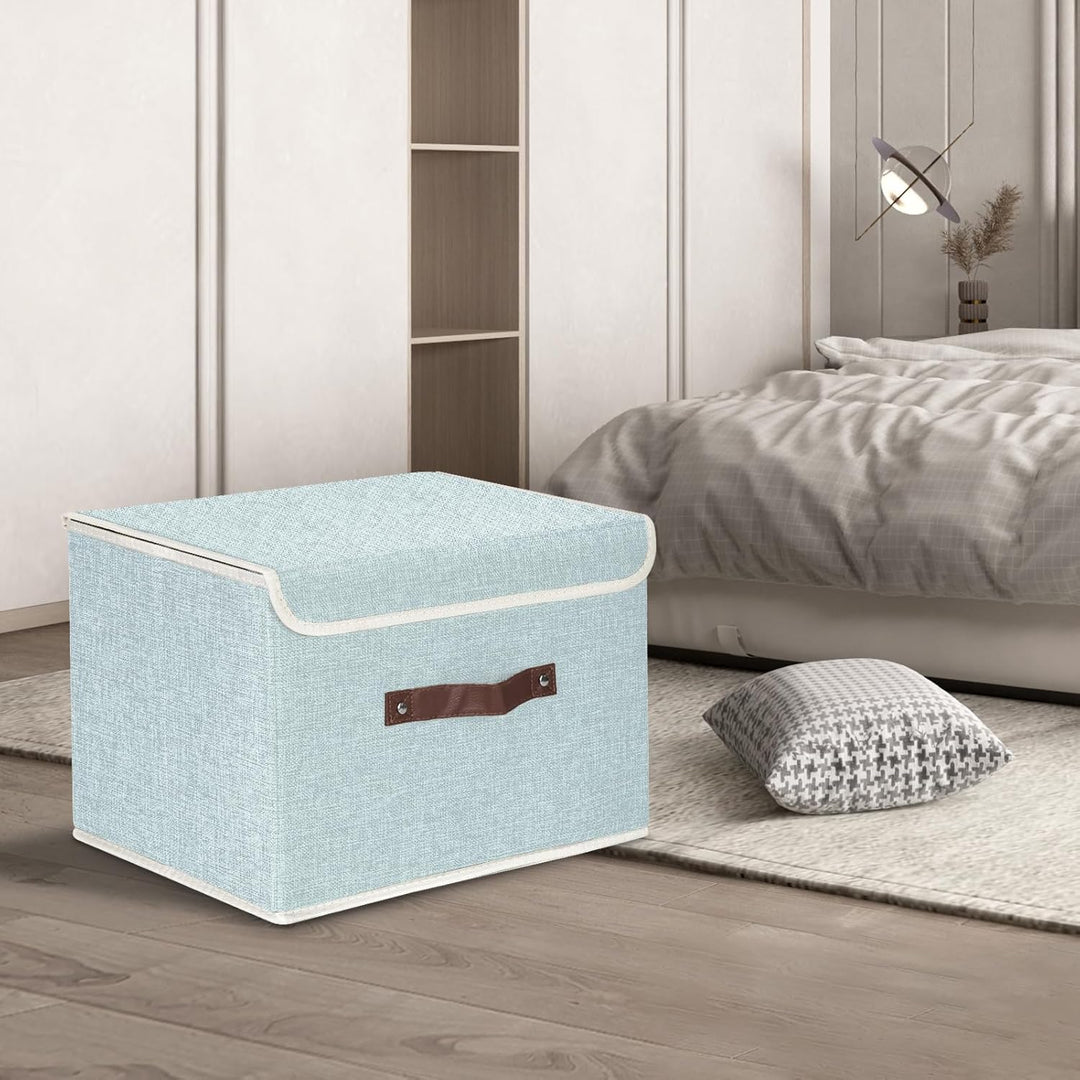 TYEERS Faltbare Aufbewahrungsbox mit Deckel, Stoff, Waschbare, Kisten Aufbewahrung mit Deckel, 38x25