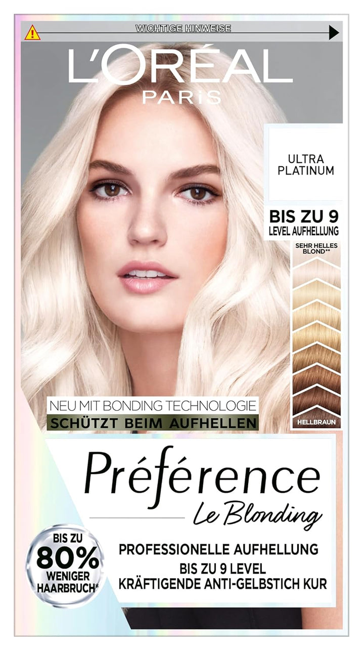 L'Oréal Paris Extrem Aufheller für platin-blondes Haar, Mit Anti-Gelbstich und Anti-Haarbruch Techno
