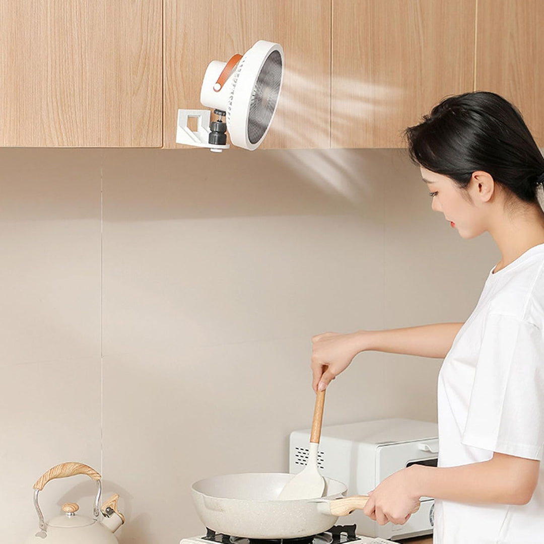 Jeffergarden Kleiner Wandventilator, 3 Geschwindigkeiten, Fernbedienung, Nachtlicht, für Wohnmobil,