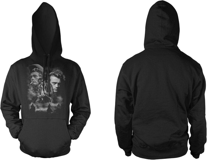 James Dean Männer und Herren Kapuzenpullover | Vintage Rockabilly Retro Kult S Schwarz Druck:weiss,