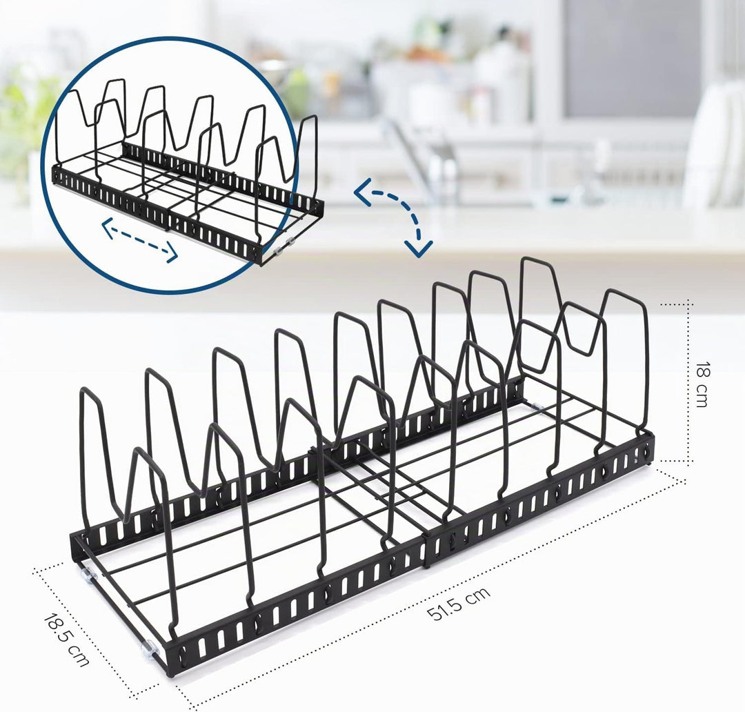 joeji's Kitchen Topfdeckelhalter Pfannenhalter für Schrank Schublade, Deckelhalter Küche, 9 Verstell