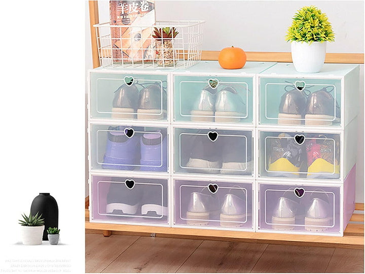 Esyogen 20 Set Schuhbox Set Schuhkarton Schuhkasten Aufbewahrung stapelbar Set Transparent Schuhkart