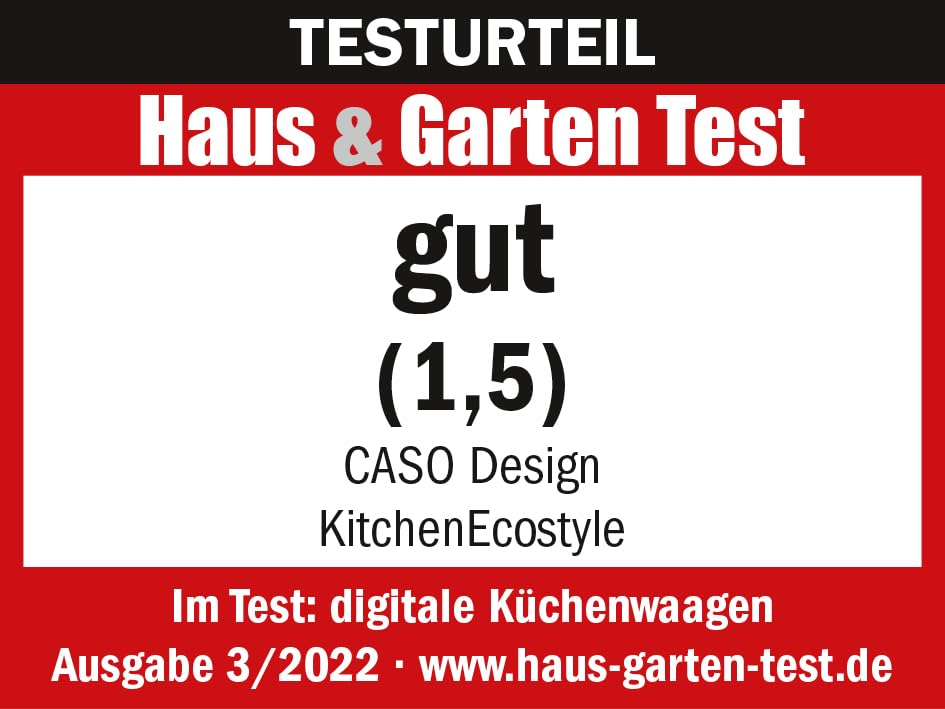 Caso Kitchen Ecostyle - Design Küchenwaage, digitale Küchenwaage mit kinetischer Energie, keine Batt