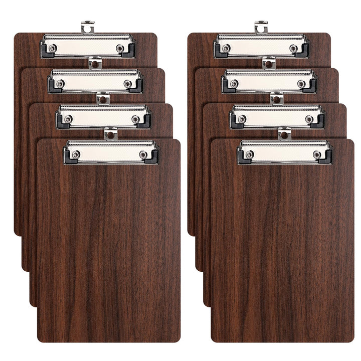 (8 Stück) Klemmbrett Holz A5,Schreibbrett Klemmbretter mit Metalklemme und Aufhängeose, Clipboard Sc