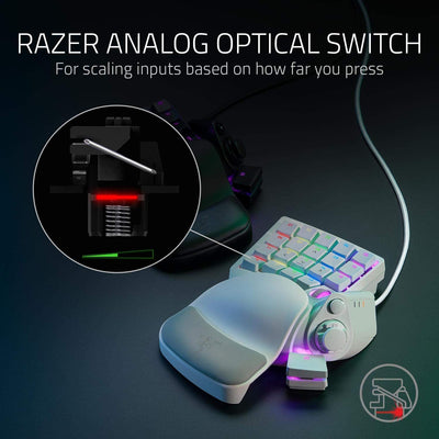 Razer Tartarus Pro Mercury - Gaming Keypad (Gamepad mit analog-optischen Tasten, 32 programmierbare