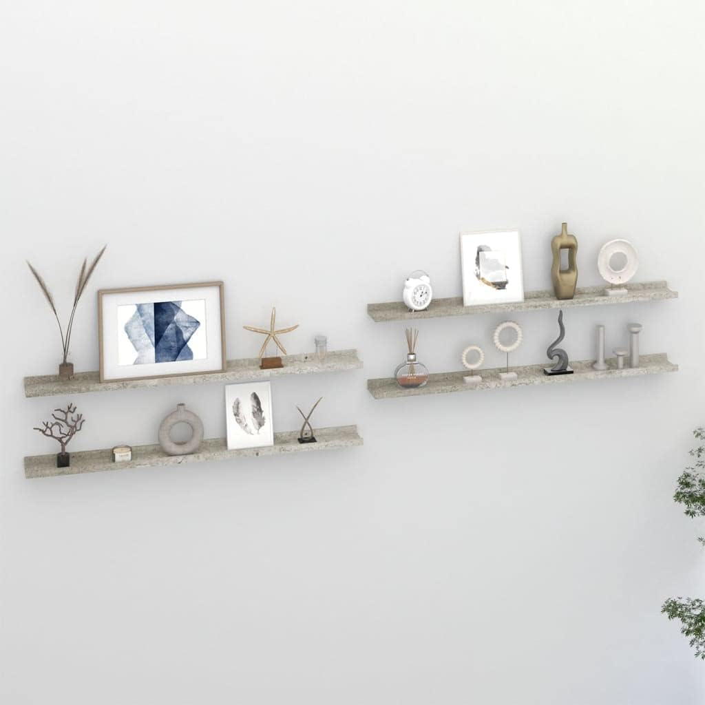 homiuse Wandregal 4 STK. Betongrau Wandregal Holz Wand BüCherregal Wand Regal Holz Wandregal KüChe K