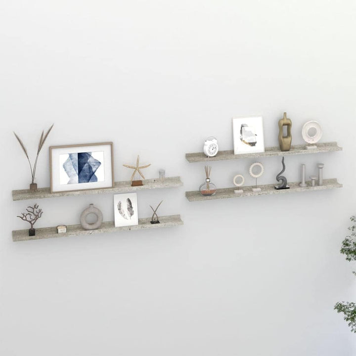homiuse Wandregal 4 STK. Betongrau Wandregal Holz Wand BüCherregal Wand Regal Holz Wandregal KüChe K