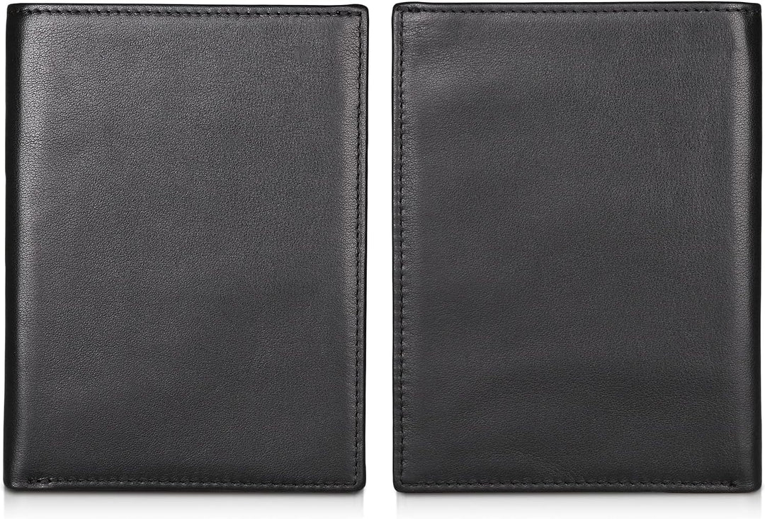 Polare Reisepasshülle für Damen und Herren, RFID-blockierend, aus Leder, Schwarz, Large, RFID-blocki