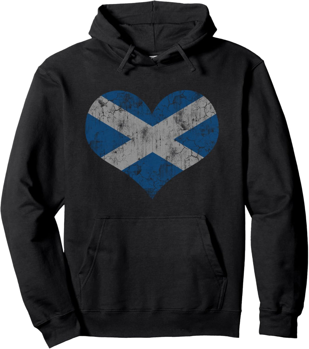 Schottland-Flagge, Herz, schottischer Schottland, Herren, Damen, Kinder, Vintage Pullover Hoodie