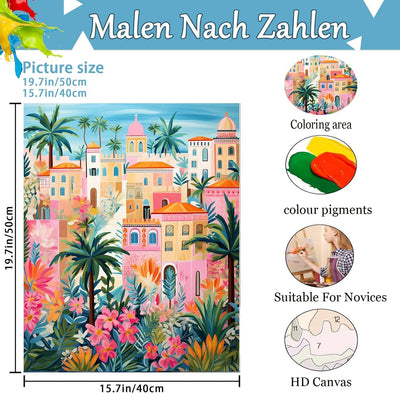 Qianbaiuk 2 Stück Malen Nach Zahlen Erwachsene-Landschafts Malen Nach Zahlen,DIY Acrylpigment,für Ar