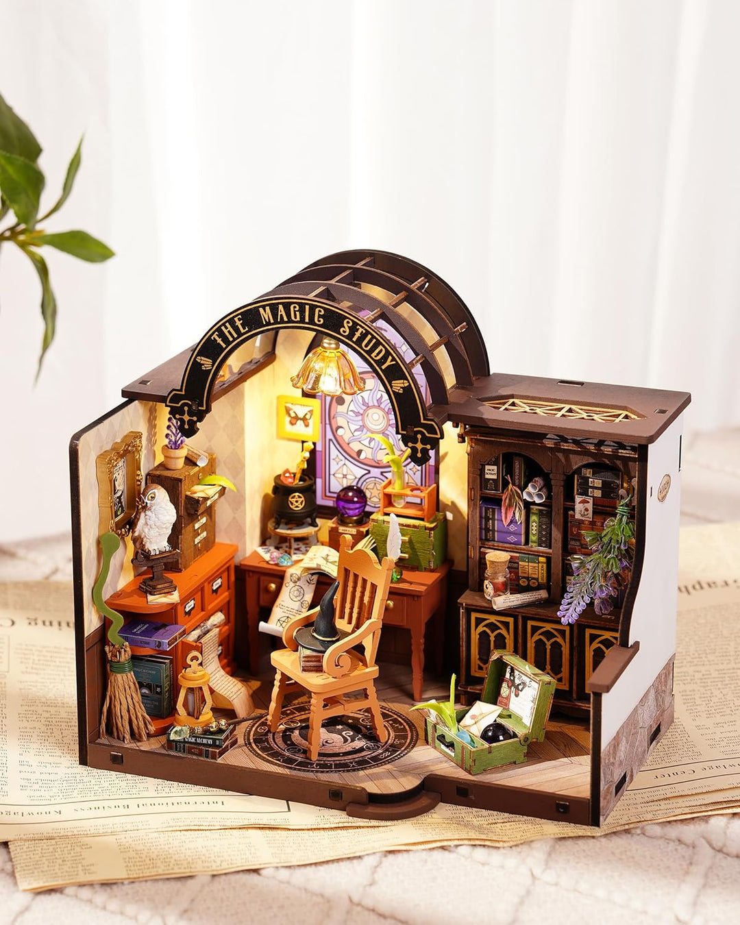 Rolife Miniatur Haus, Miniatur Haus Selber Bauen The Magic Study, Deko für Schreibtisch oder Bücherr