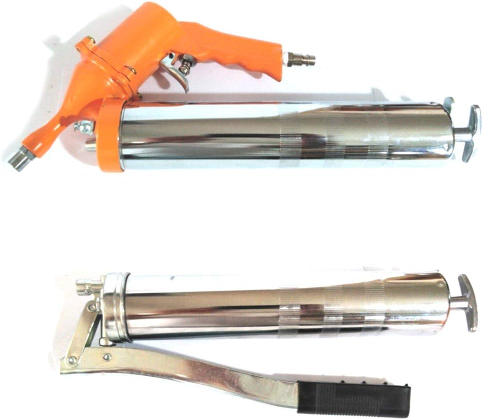 FAST WORLD SHOPPING ® Air Grease Gun Fettpresse 400ccm Fettpresse Pneumatische und manuelle Luftpump