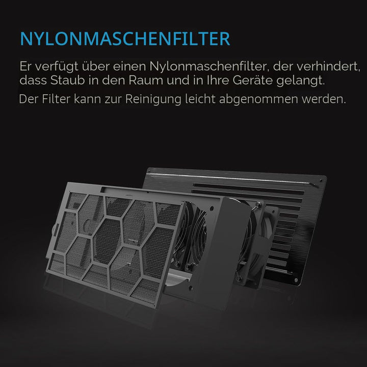 AC Infinity AIRFRAME T7 Lüftersystem mit hohem Luftstrom, 400mm, Abluftstrom, für AV-Geräte, Räume,
