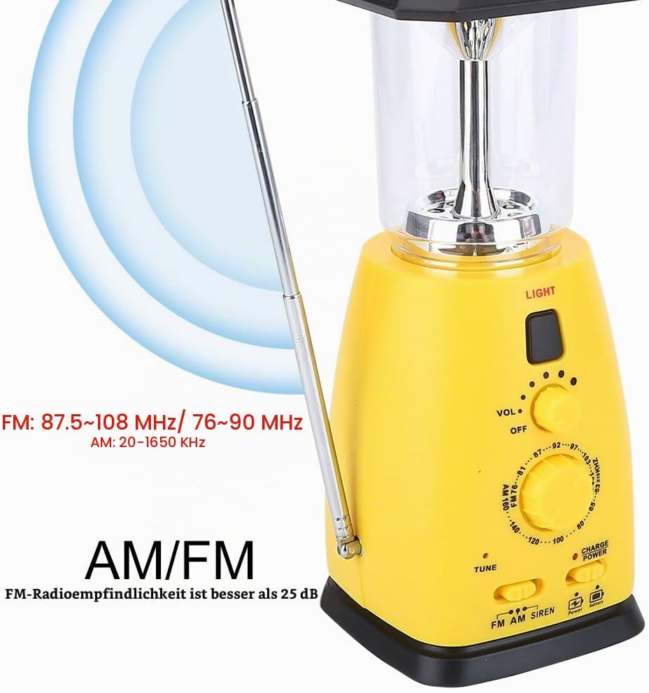 Kurbelradio, Solar Radio Ernstfall LED Taschenlampe Solarradio mit Kurbel Weltempfänger mit Handylad