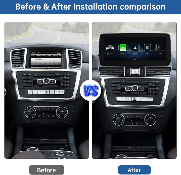 Road Top 12,3 Zoll Autoradio CarPlay für Mercedes Benz ML GL W166 X166 | mit NTG4.5/4.7 System (2012