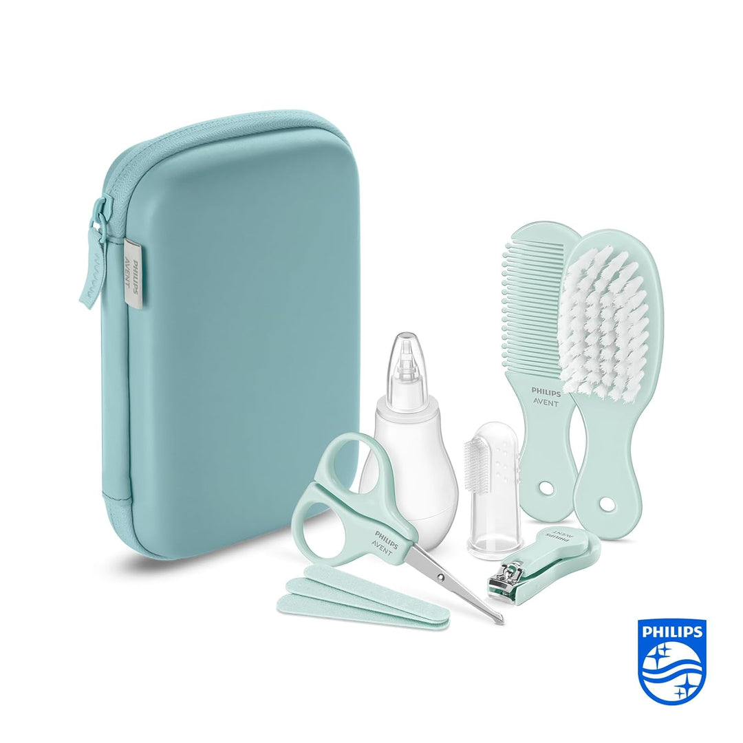 Philips Avent Babyflaschen mit AirFree Ventil & Avent Babypflege-Set – Starter-Set mit 9 Zubehörteil
