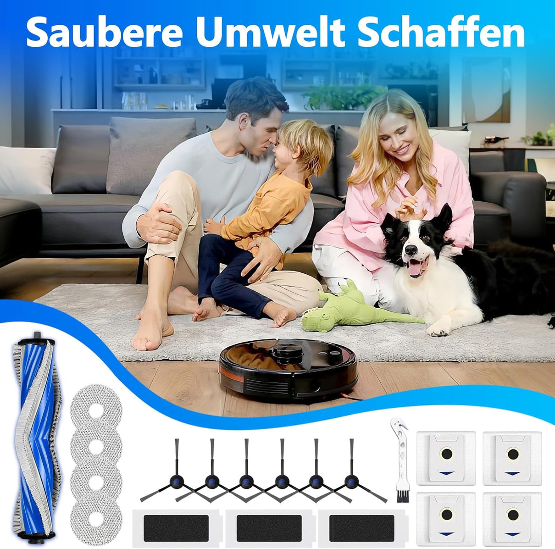 19 Stück Zubehörset für Ecovacs Deebot T30 Pro Omni / T30 Omni Saugroboter, Ersatzteile mit 1 Gummi-