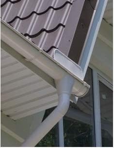 Prallblech "verzinkt" von Roofart (Gerade für 6 tlg Rinne), Gerade für 6 tlg Rinne
