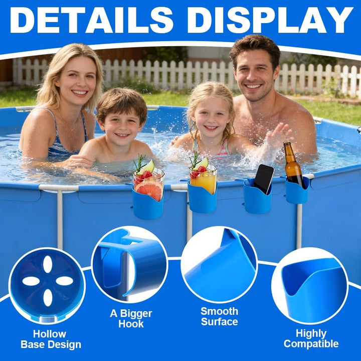 6 Stück Getränkehalter Pool, Pool Getränkehalter Poolrand aus Kunststoff, Getränke Halter-Pool für S