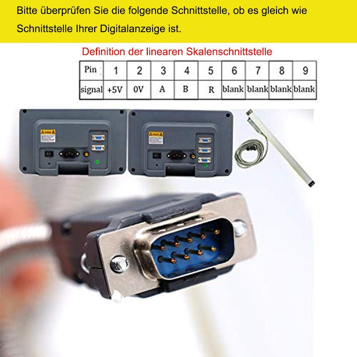 2 Achse LCD Digitalanzeige Kit ToAuto Digitalanzeige mit 2 Axis Linear Massstab für CNC-Fräsen Elekt