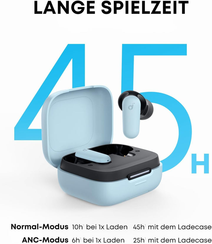 soundcore P30i by Anker Noise Cancelling Earbuds, smarte Geräuschunterdrückung, kraftvolle Bässe, 45