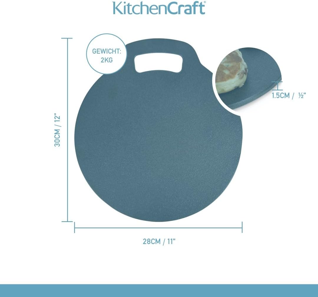 KitchenCraft Backstein mit Antihaftbeschichtung und Rezepten in Geschenkbox, rund, Gusseisen, 27 cm
