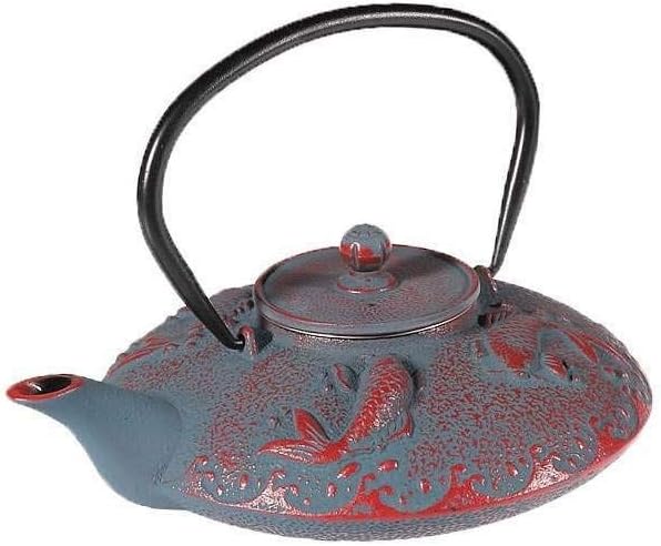 lachineuse 2552 Teekannen, Gusseisen, Karpfen rot