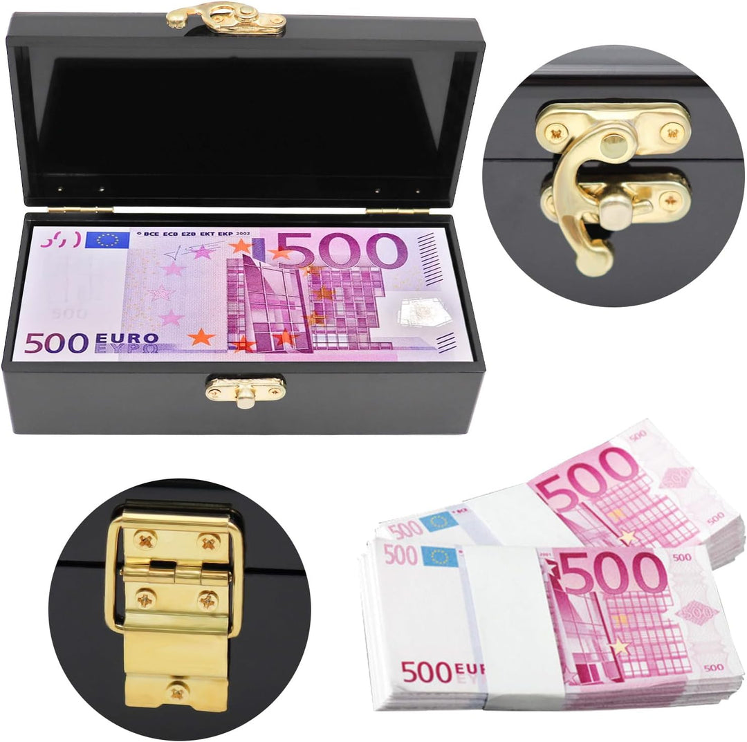 Schwarze Acryl-Geldkassette mit Schloss, Geldkasten für Bargeld, Geldhalter, Bargeldorganizer, Einze