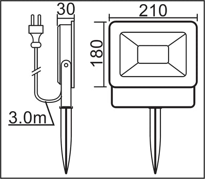 Trango TG65-503 LED Gartenstrahler 50 Watt IP65 Baustrahler Arbeitstrahler Teichstrahler Sicherheits