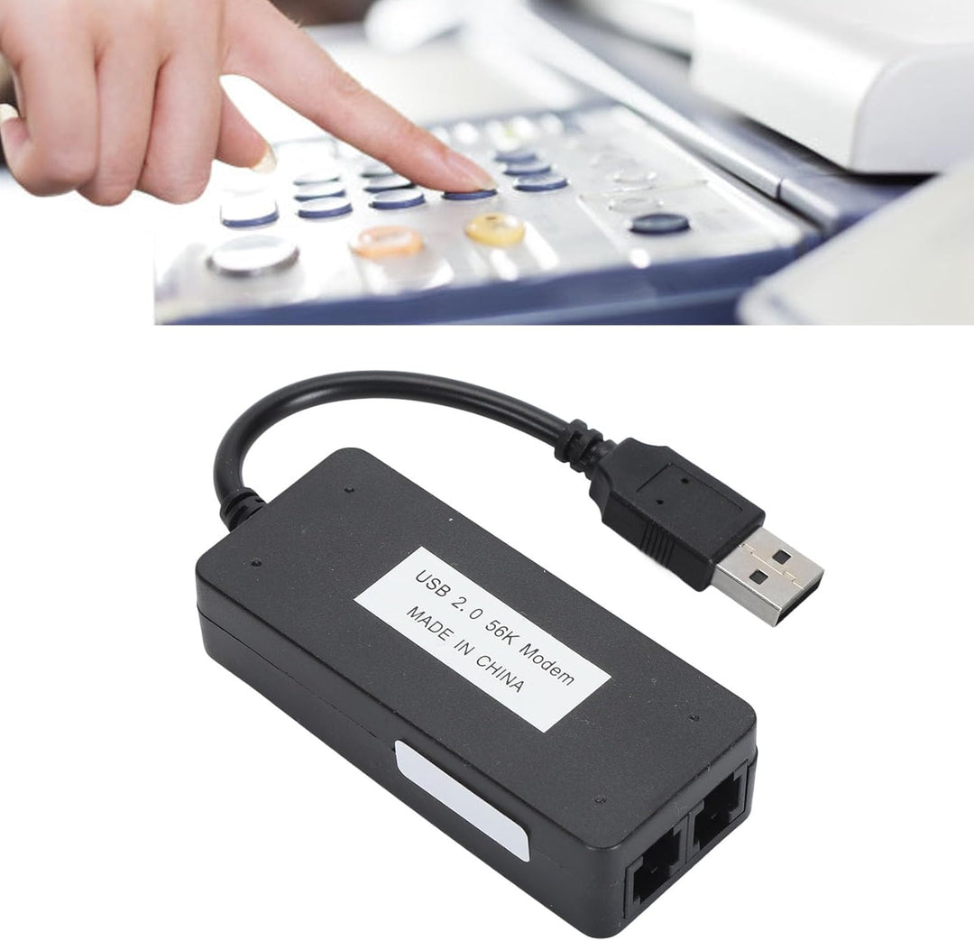 USB 56K Externes Einwahl Fax Datenmodem, Datenfax Spracheinwahl USB Faxmodem, Duale RJ11 Anschlüsse