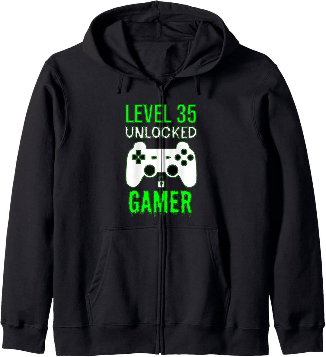 Funny zum 35. Geburtstag von Gamer - Level 35 Unlocked Gamer Kapuzenjacke