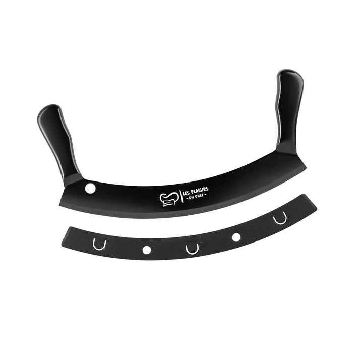 Extra scharfer Pizza Schneider/Pizzaschneider mit Antihaft-Beschichtung – Wiegemesser 30,5 cm mit Do