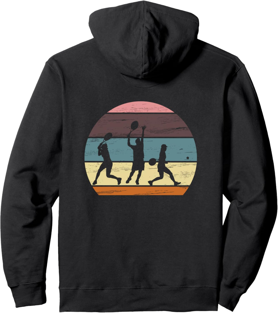 Tennis Tennisspieler Jahrgang Retro Pullover Hoodie