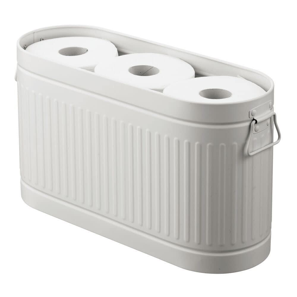 mDesign Ersatzrollenhalter für 6 Rollen Toilettenpapier – geräumiger Klopapierhalter im Retro-Design