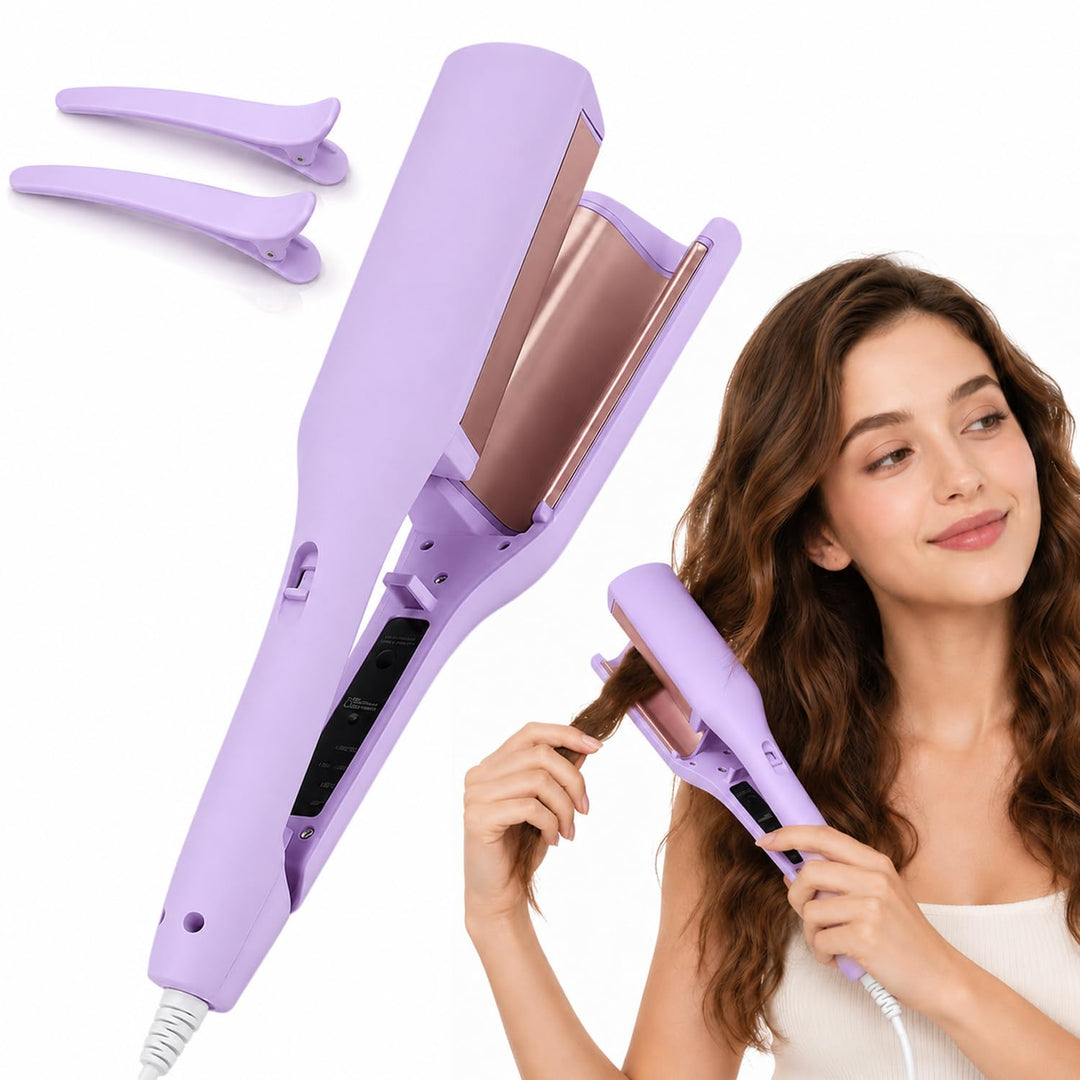 Welleneisen Lockenstab 32MM Wasserwellen mit 4 Temperaturen LED-Anzeige für Lange kurze Haare Hair W