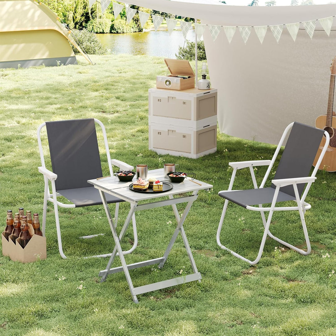 WOLTU Alu Tisch Klapptisch Campingtisch Balkontisch Gartentisch Klappbar aus Aluminium, 50.5x47x59.5
