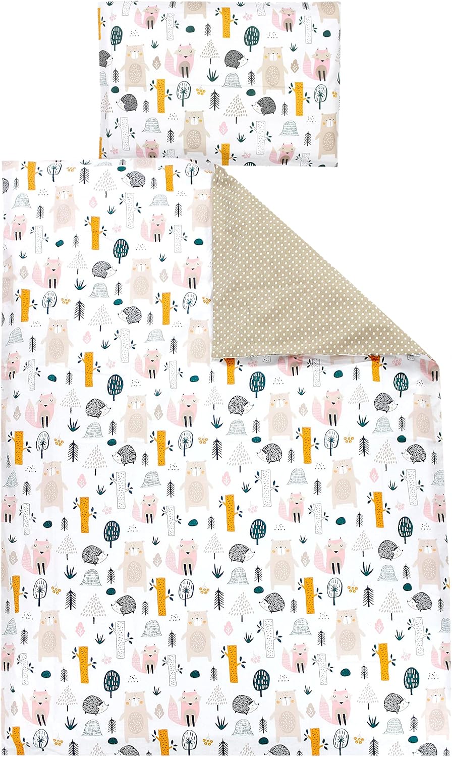 TupTam Kinder Bettwäsche Gemustert 2-Teilig Wendebettwäsche, Farbe: Waldtiere, Grösse: 135x100 cm 13