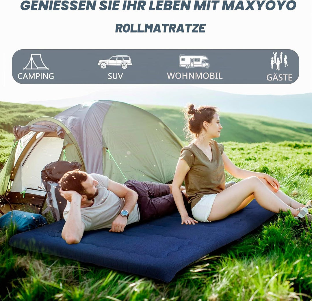MAXYOYO Tragbarer Faltbarer Futon -Matratze, Hypoallergenischer Stoff Und Speicherschaummatratzenpad
