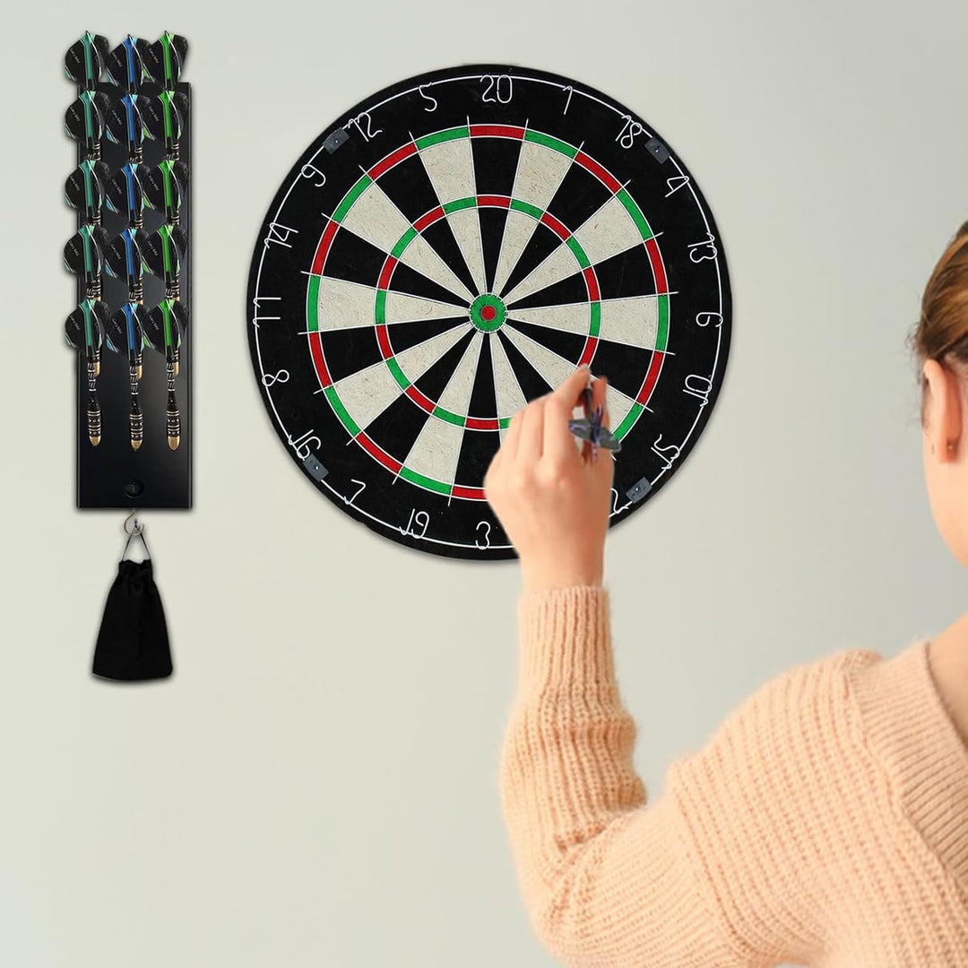 2 Stücke Darthalter aus Holz für 15 Pfeile, Wandbehang Ständer für Steeldarts und Softdarts, Aufbewa