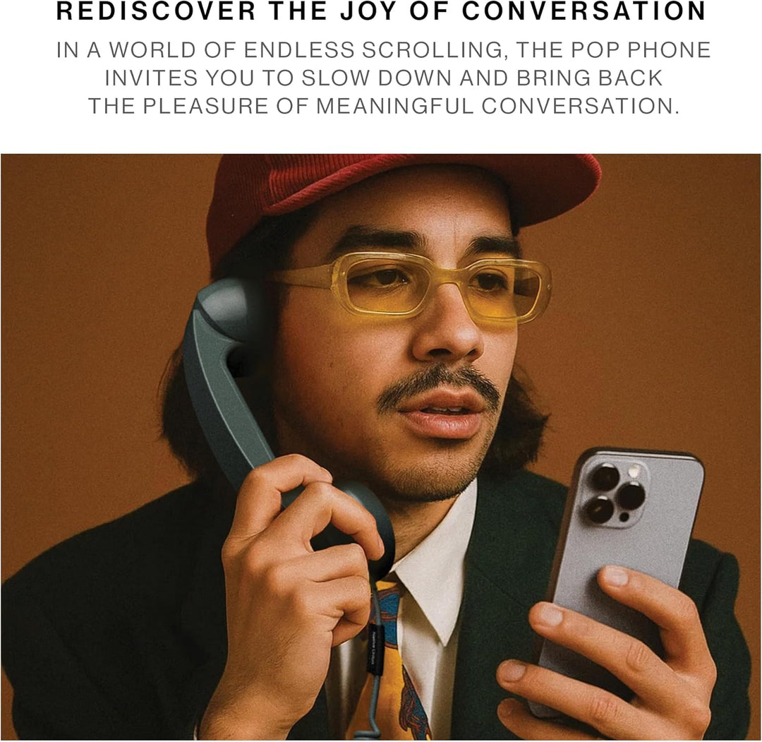 Native Union Pop Phone – Retro-Telefonhörer mit Mikrofon & Lautsprecher, USB-C für iPhone, iPad, Lap