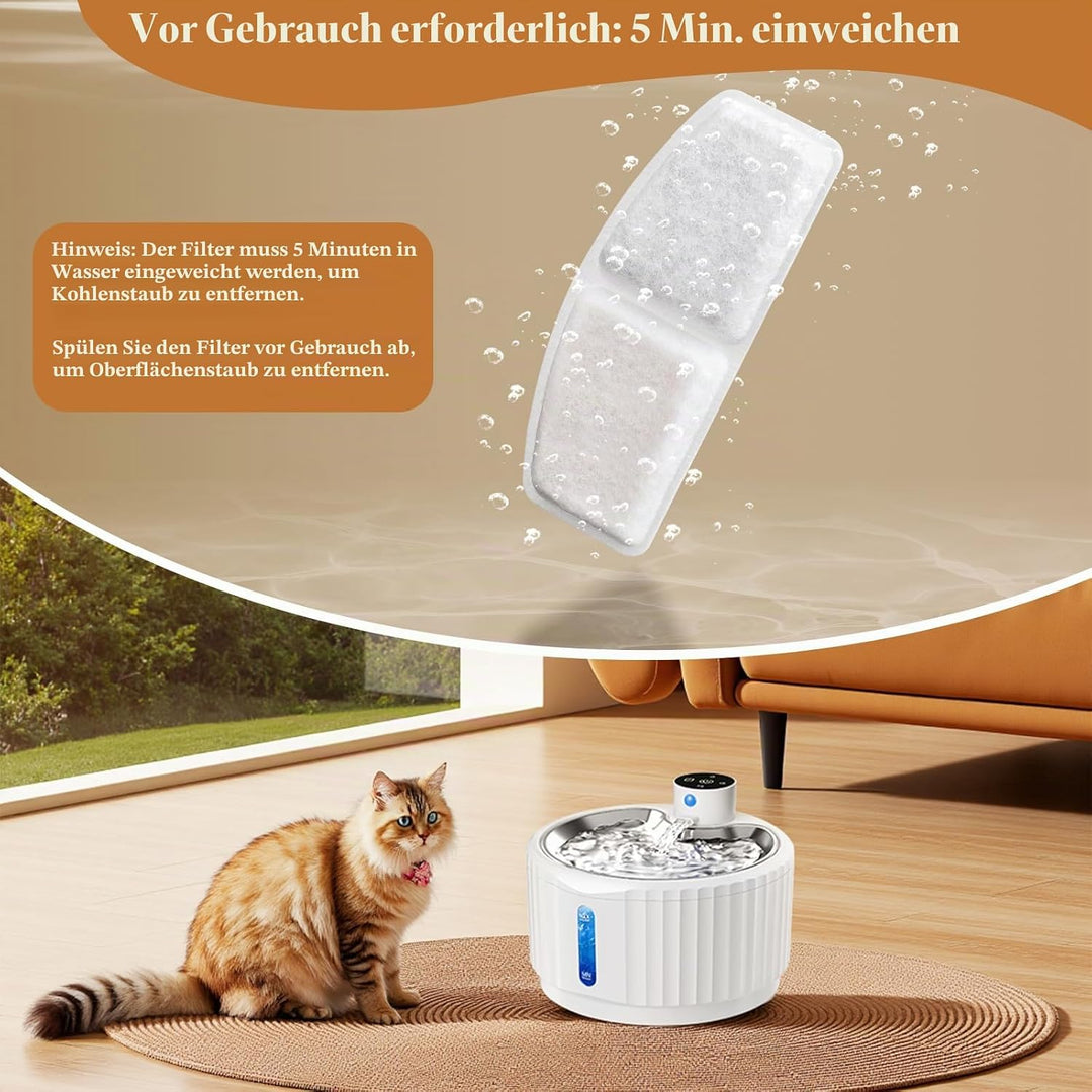 Teokantz 12 Stück Filter Katzenbrunnen + 12 Schaumstofffilters Kompatibel mit TOPPLEE ‎W04SP (Modell